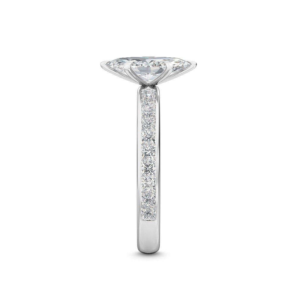 Diamond Engagement Ring with Pave Band - Oval