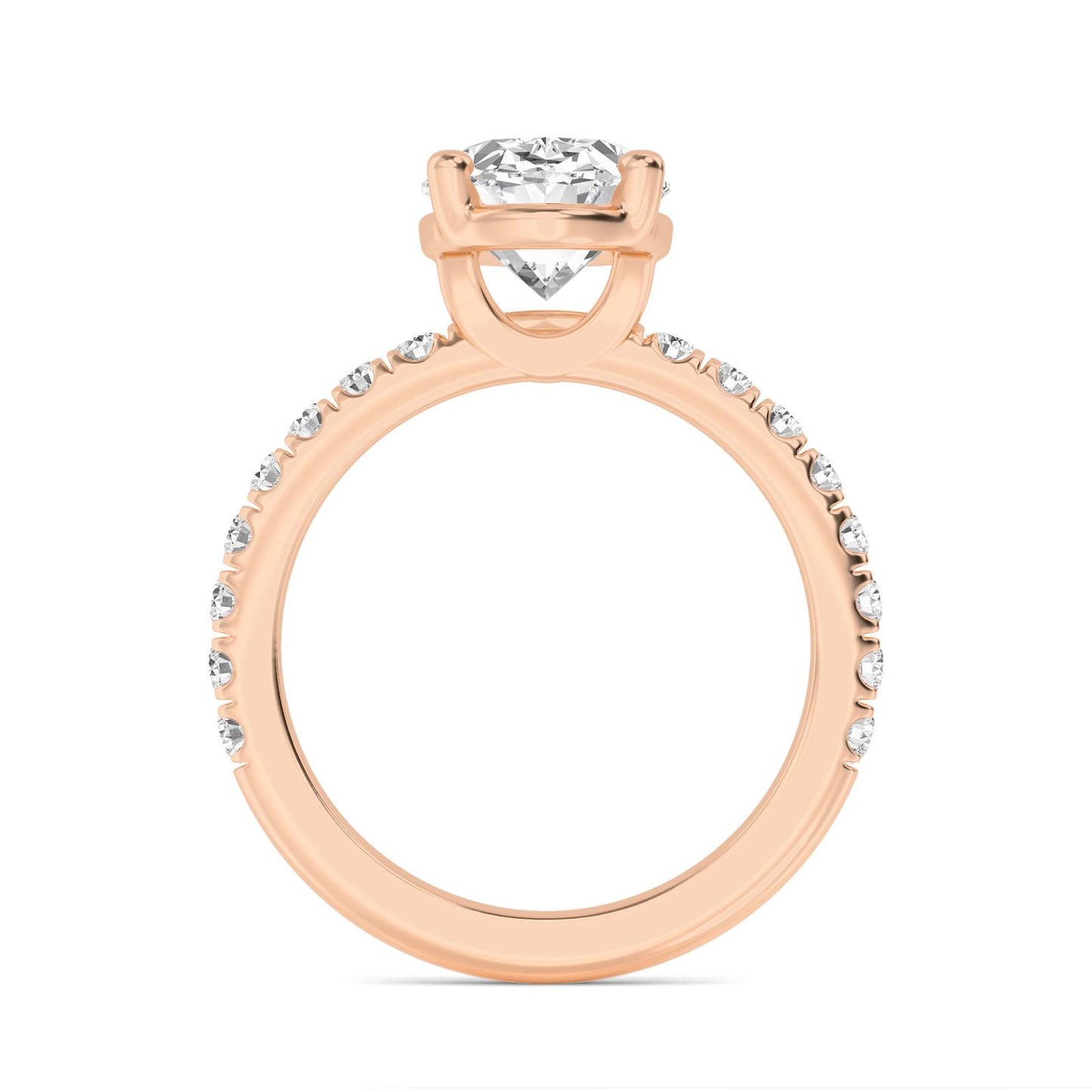 Diamond Engagement Ring with Pave Band - Oval