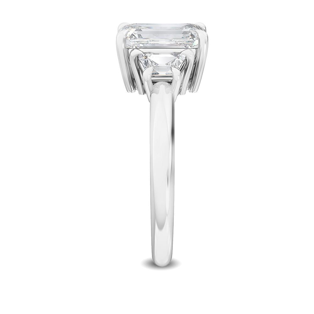 Emerald Cut Three-Stone Solitaire Diamond Ring