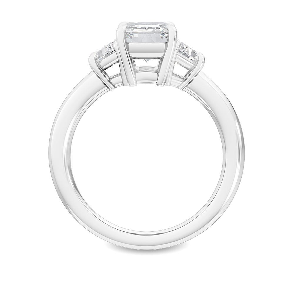 Emerald Cut Three-Stone Solitaire Diamond Ring