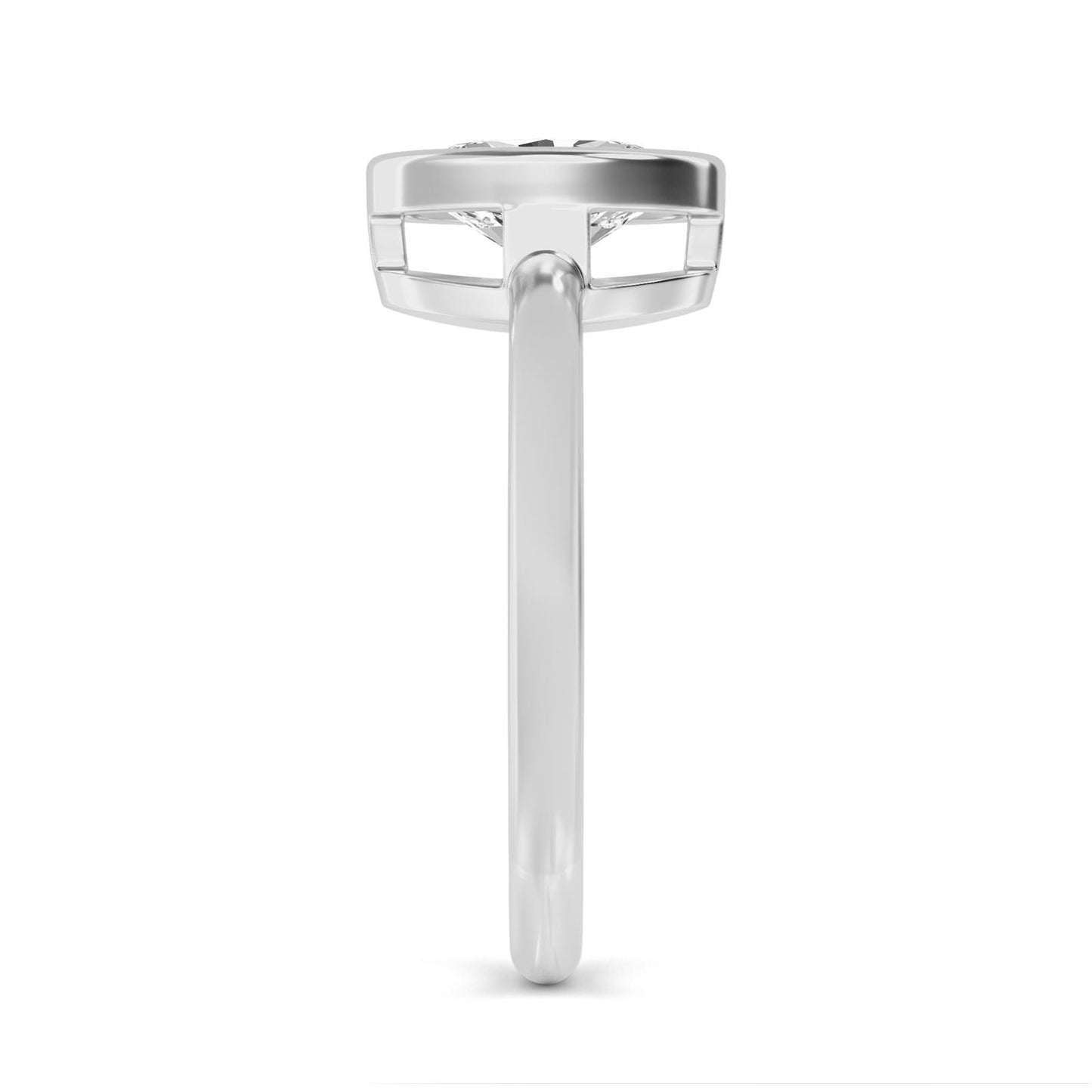 Elegant Oval Bezel-Set Solitaire Ring