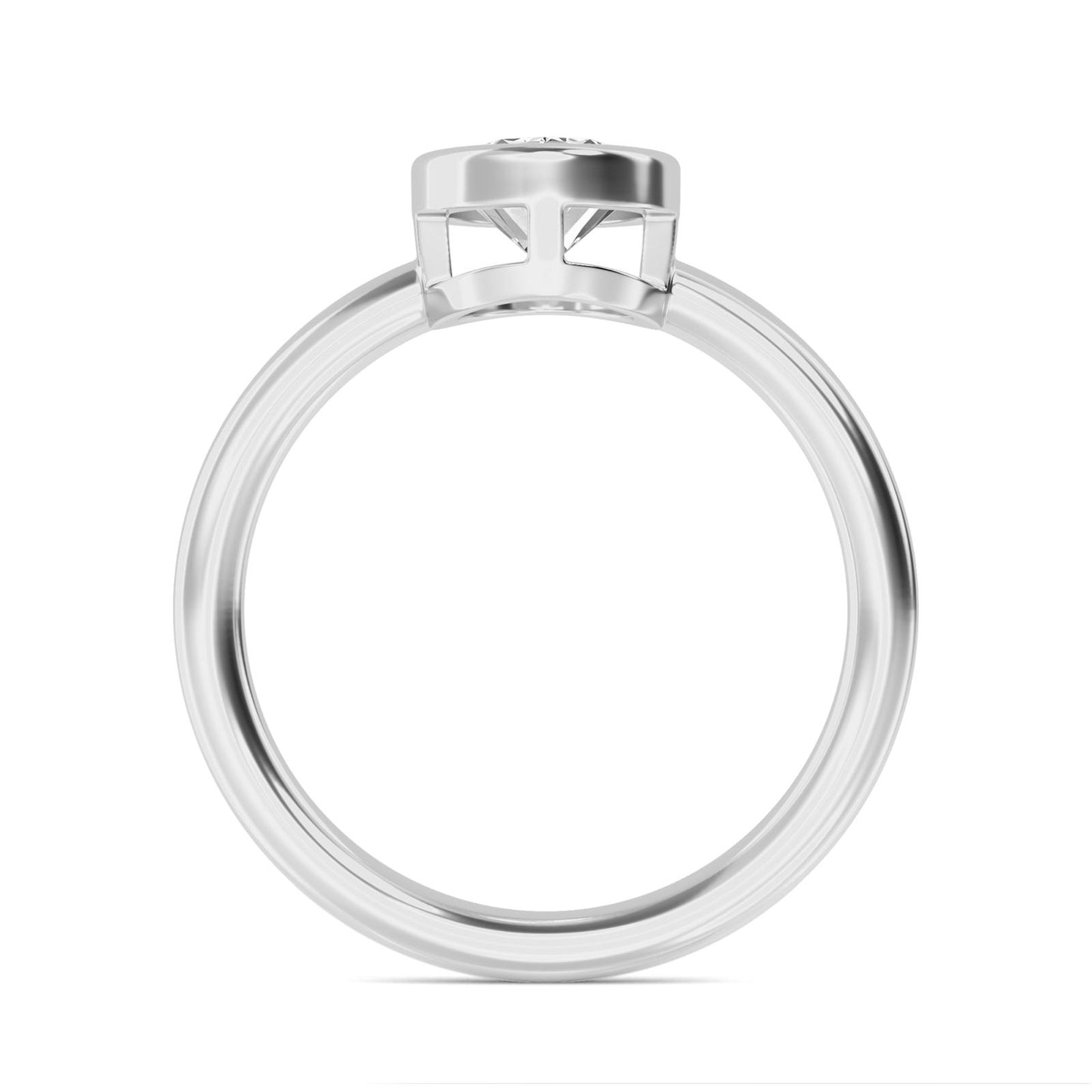 Elegant Oval Bezel-Set Solitaire Ring