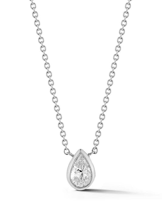 Pear-Shaped Bezel-Set Solitaire Pendant