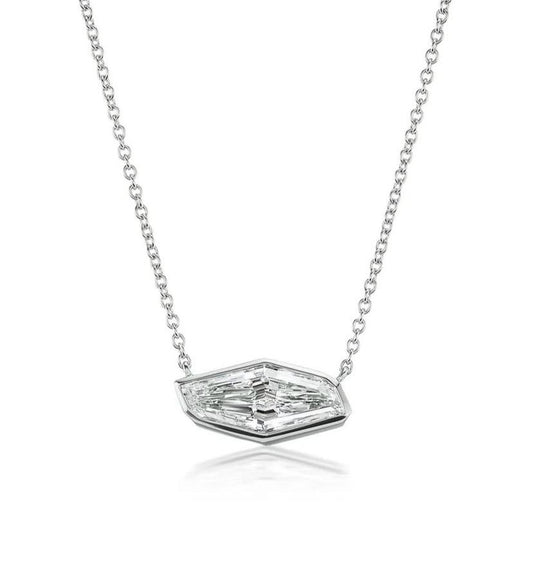 Shield-Cut Diamond Bezel Solitaire Pendant