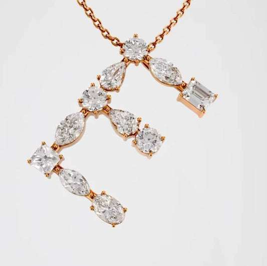 Personalized Diamond Letter Pendant Necklace