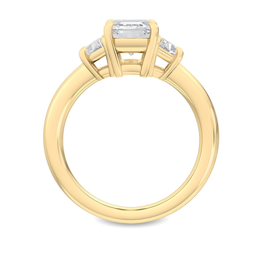 Emerald Cut Three-Stone Solitaire Diamond Ring