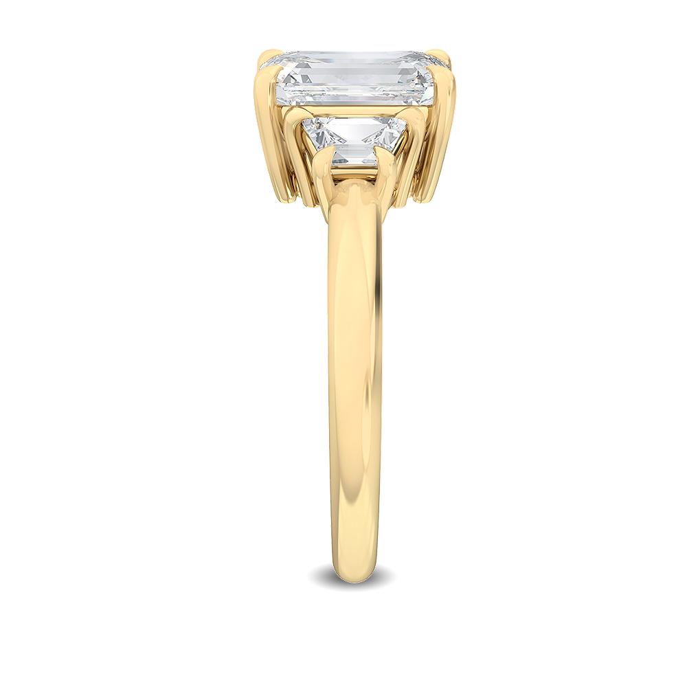 Emerald Cut Three-Stone Solitaire Diamond Ring