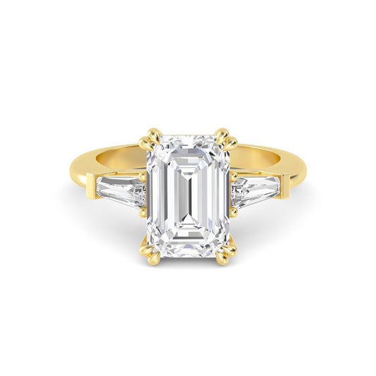 Timeless Emerald Cut Three-Stone Engagement Ring