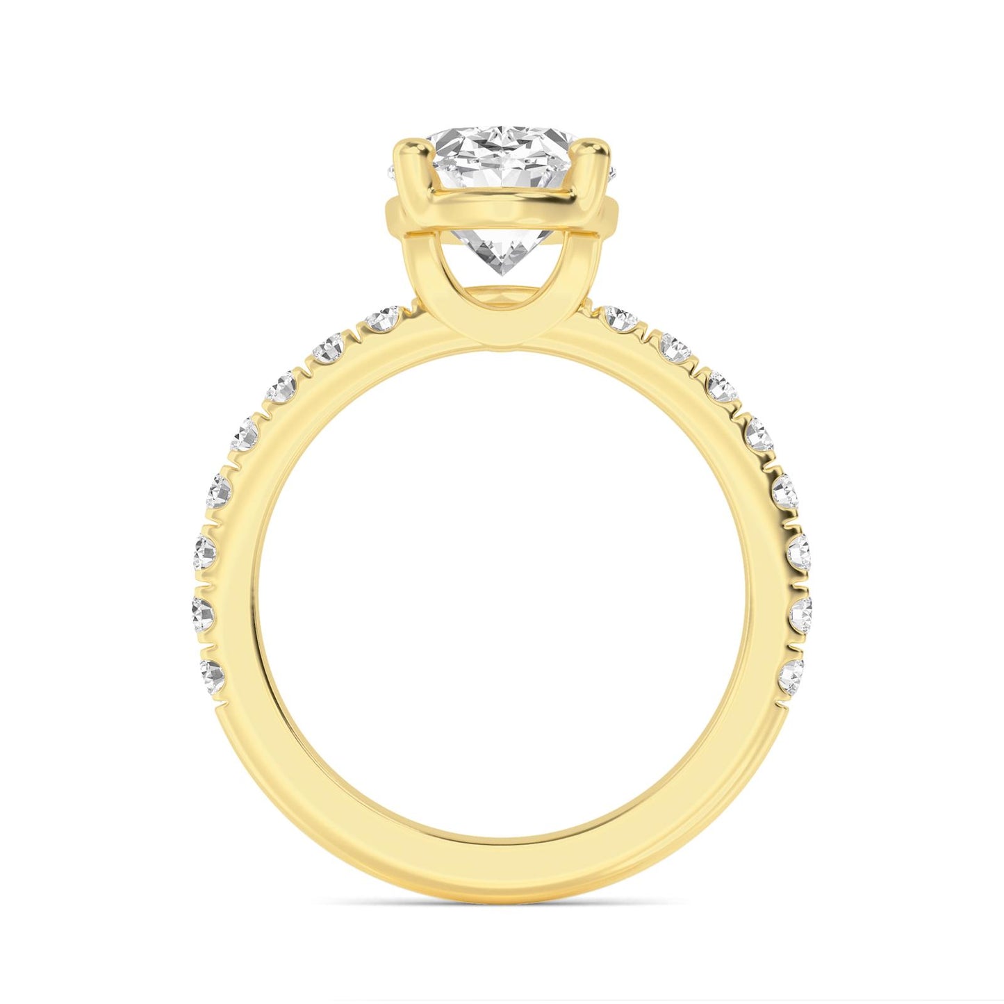 Diamond Engagement Ring with Pave Band - Oval