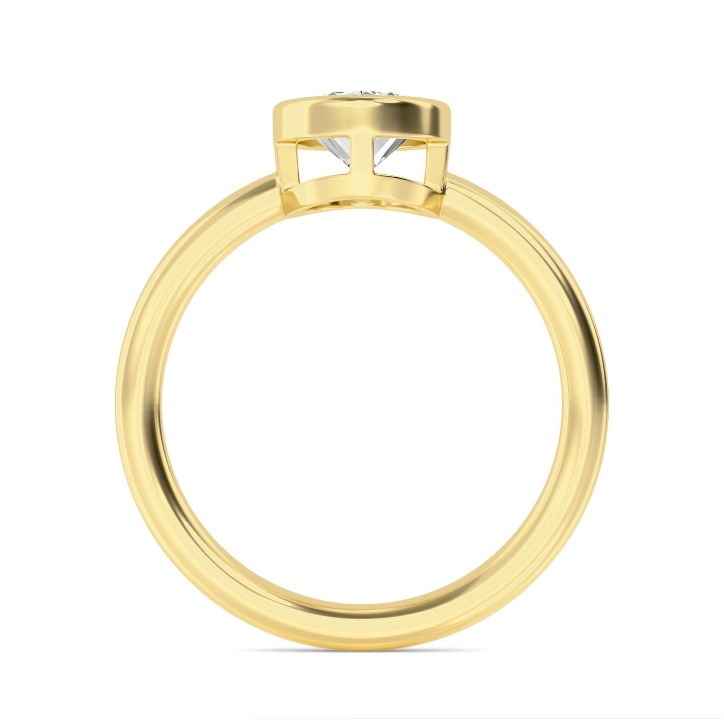 Elegant Oval Bezel-Set Solitaire Ring