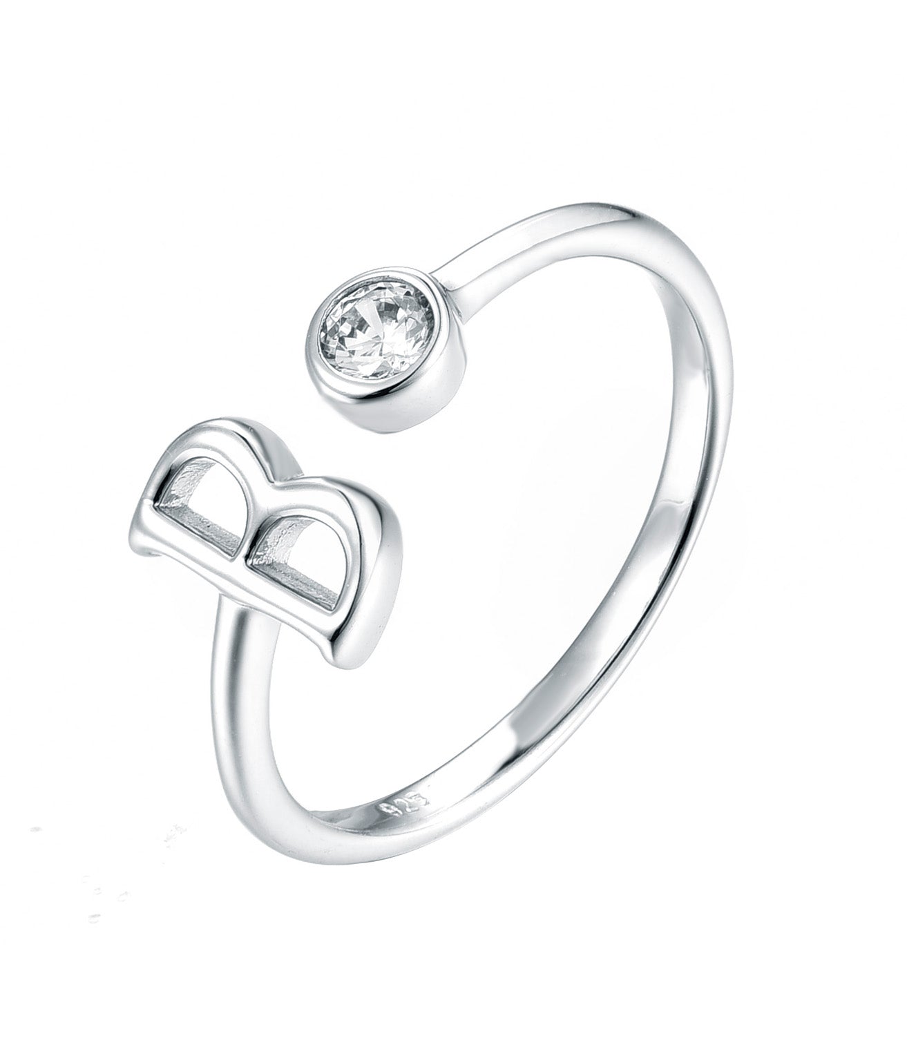 Dainty Initial Letter Ring