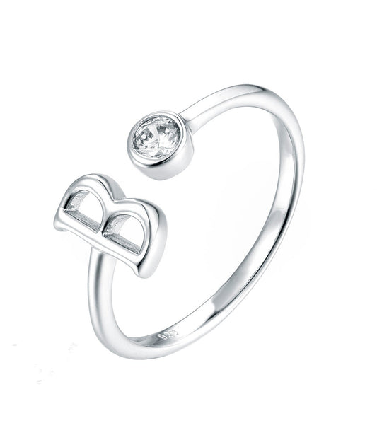 Dainty Initial Letter Ring