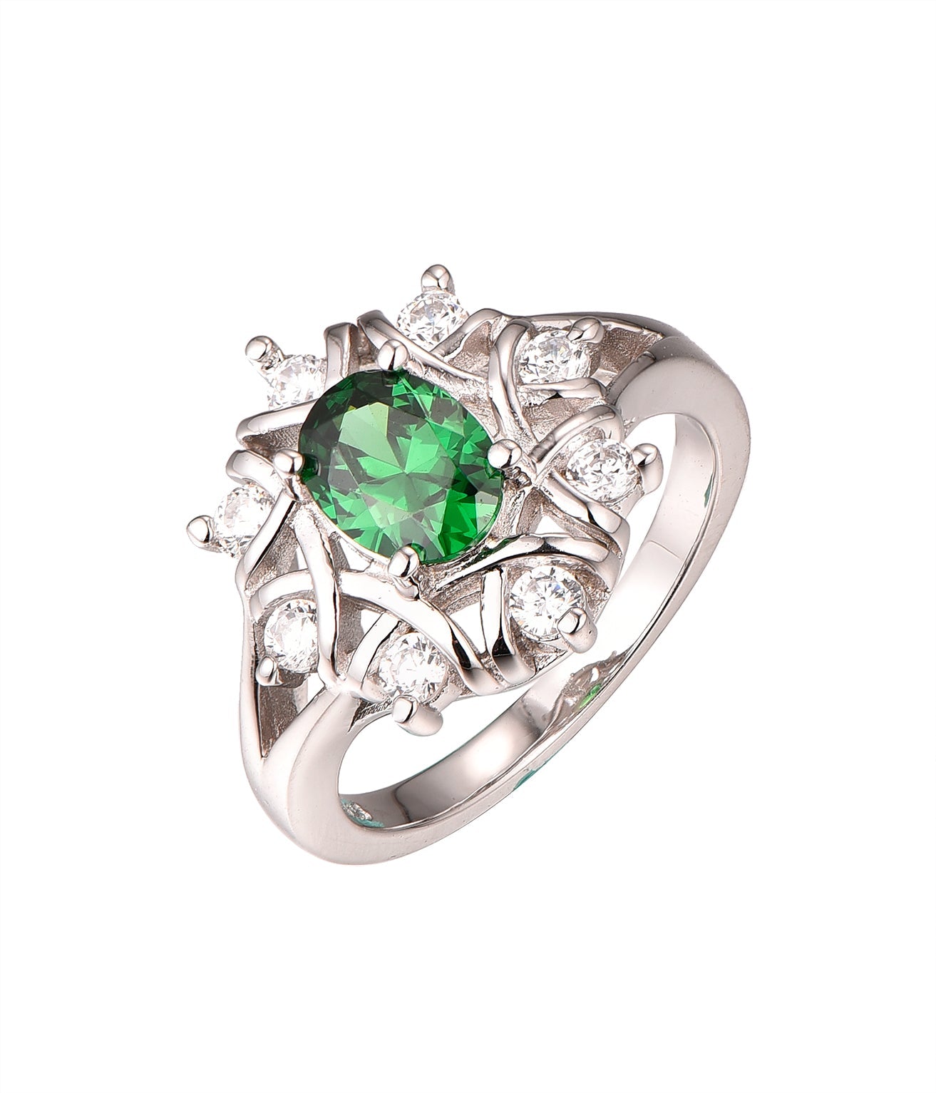 Oval Cut Emerald Engagement Ring