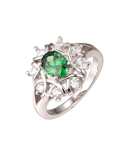 Oval Cut Emerald Engagement Ring