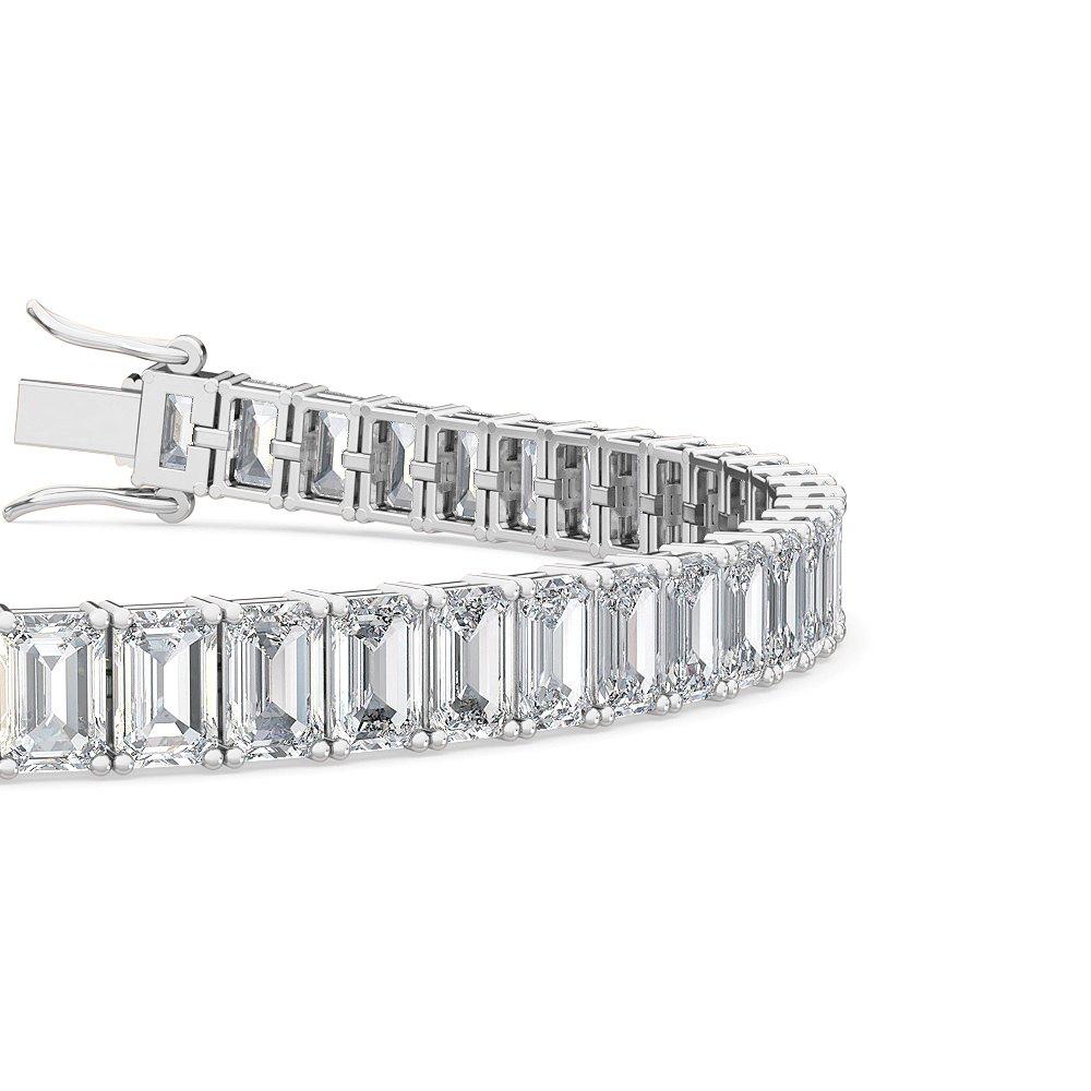 Rectangular Emerald-Cut Diamond Tennis Bracelet Collection