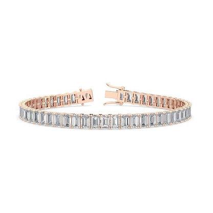 Rectangular Emerald-Cut Diamond Tennis Bracelet Collection