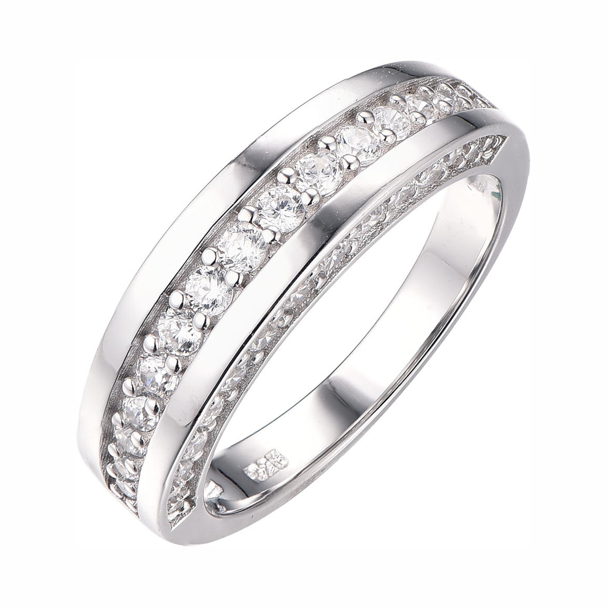 Triple-Row Pavé Diamond Band Ring