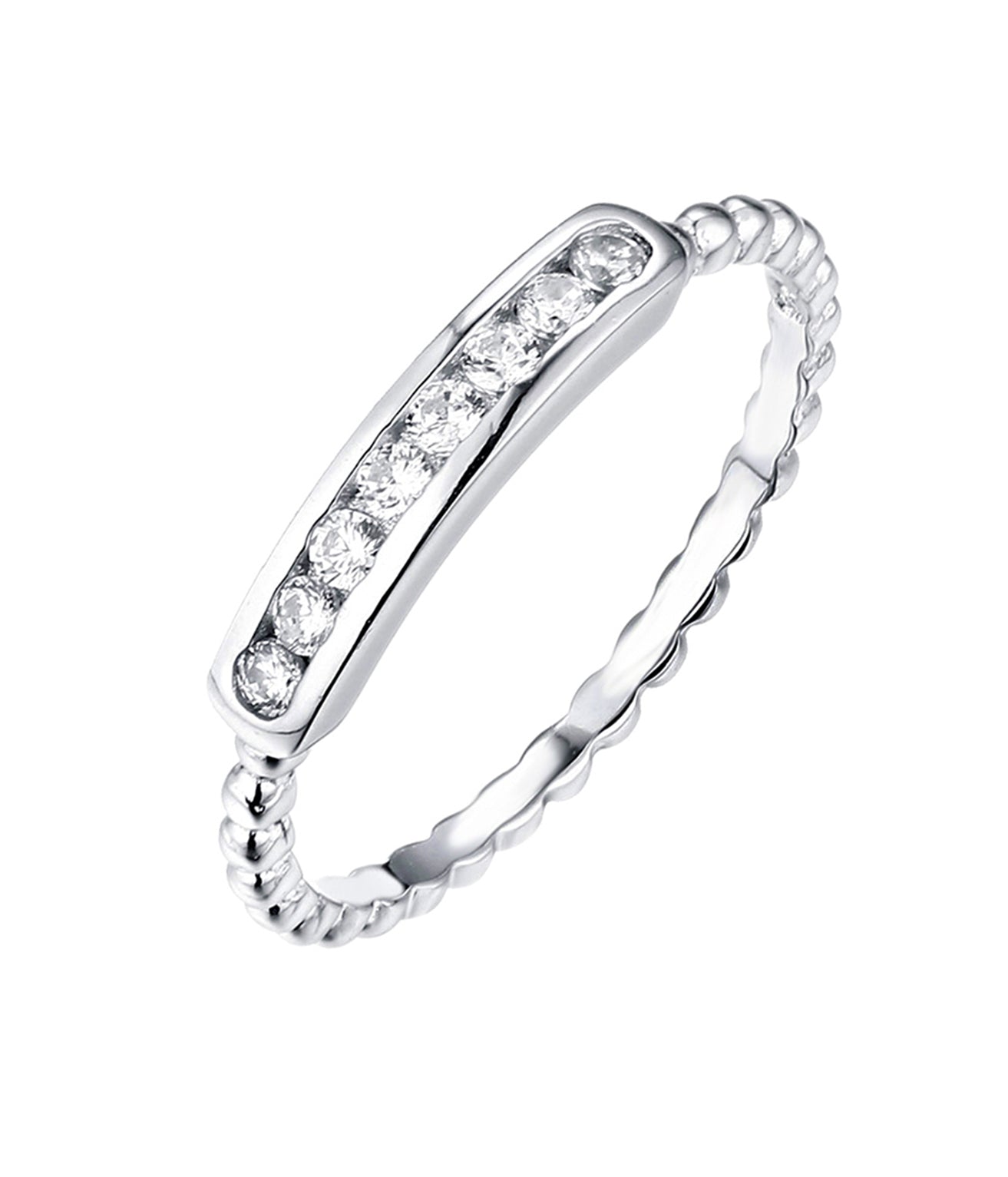 Elegant Diamond Bar Stackable Ring