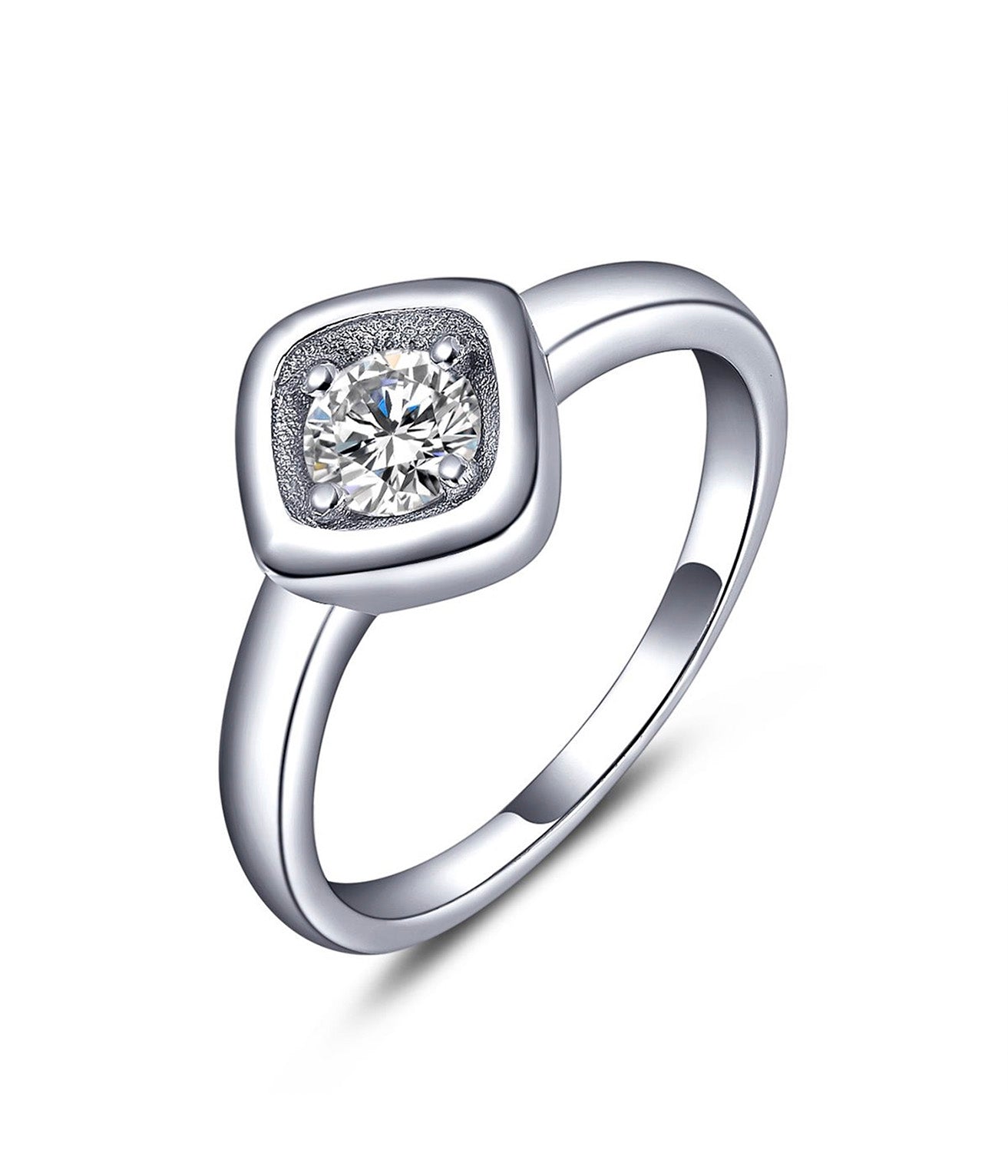 Round Diamond Cushion Halo Solitaire Ring
