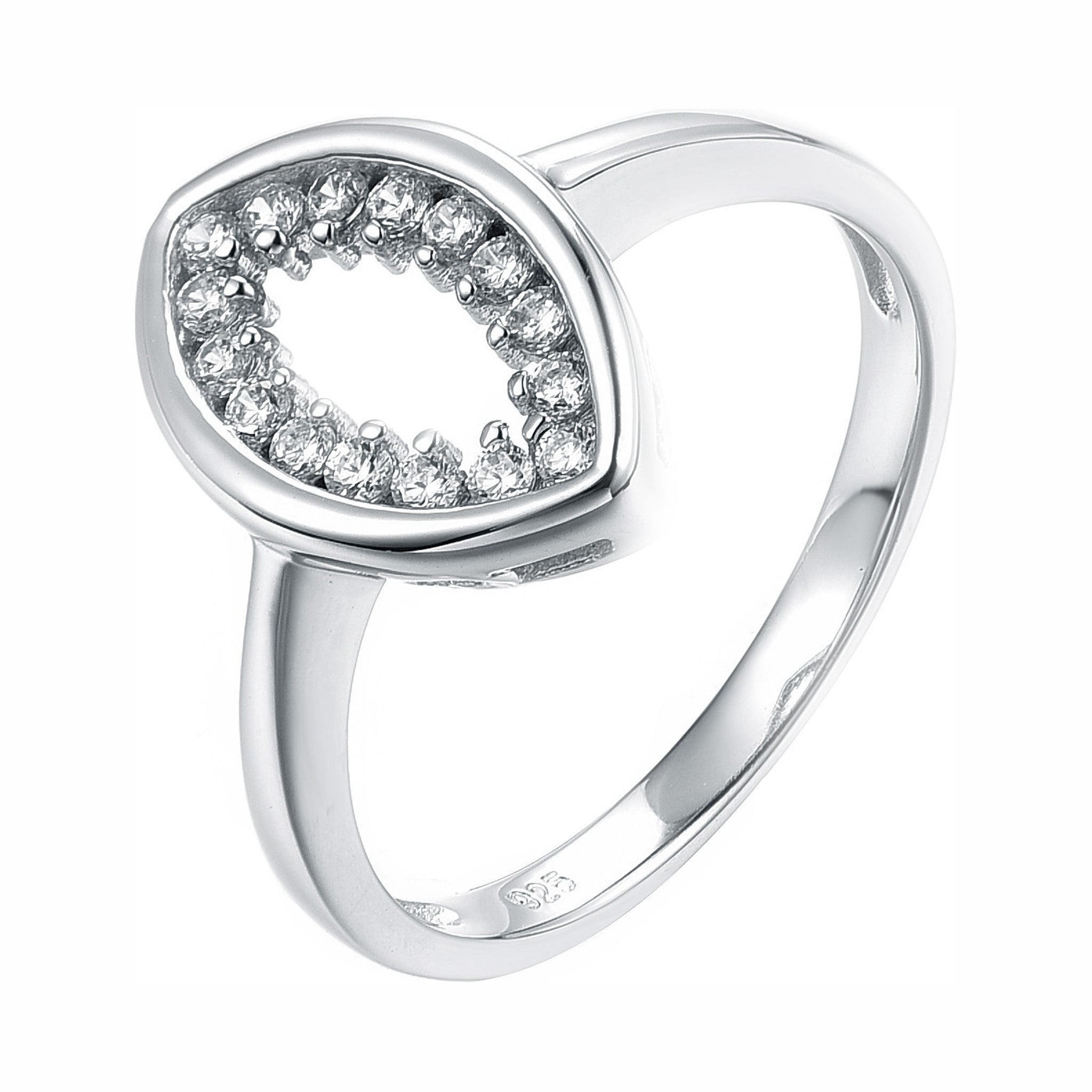 Pavé Open Marquise Diamond Ring
