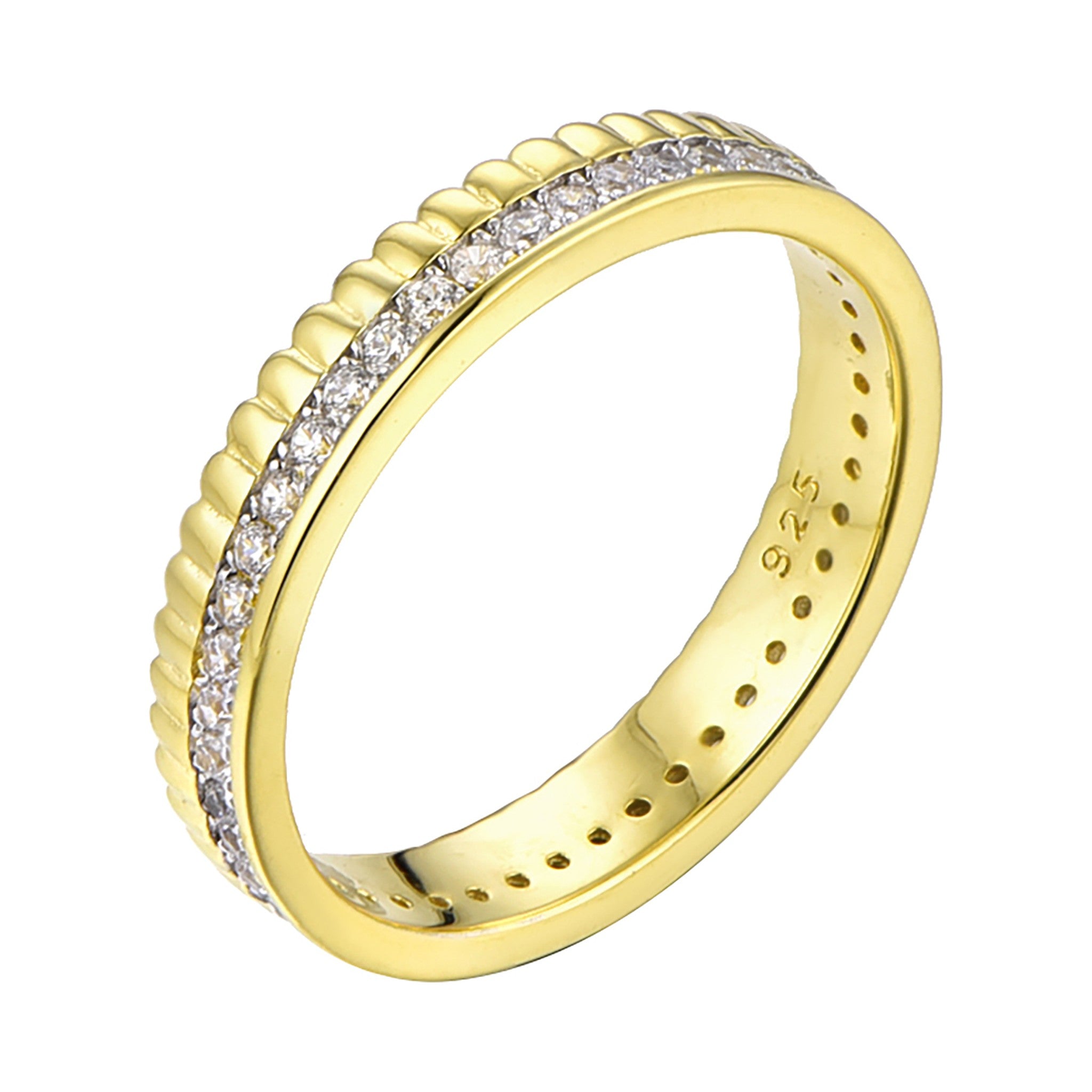 Fluted Pavé Diamond Eternity Band Ring