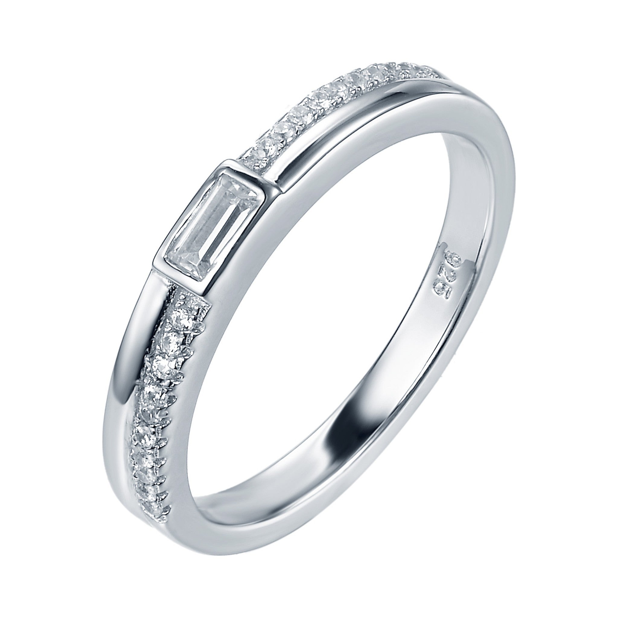 Baguette & Pavé Diamond Band Ring