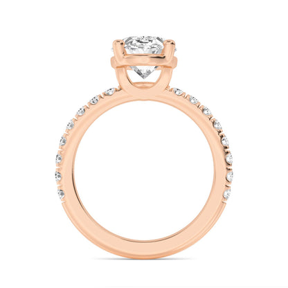 Diamond Engagement Ring with Pave Band - Oval