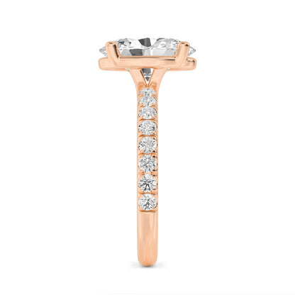 Diamond Engagement Ring with Pave Band - Oval