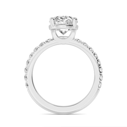 Diamond Engagement Ring with Pave Band - Oval