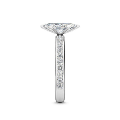 Diamond Engagement Ring with Pave Band - Oval