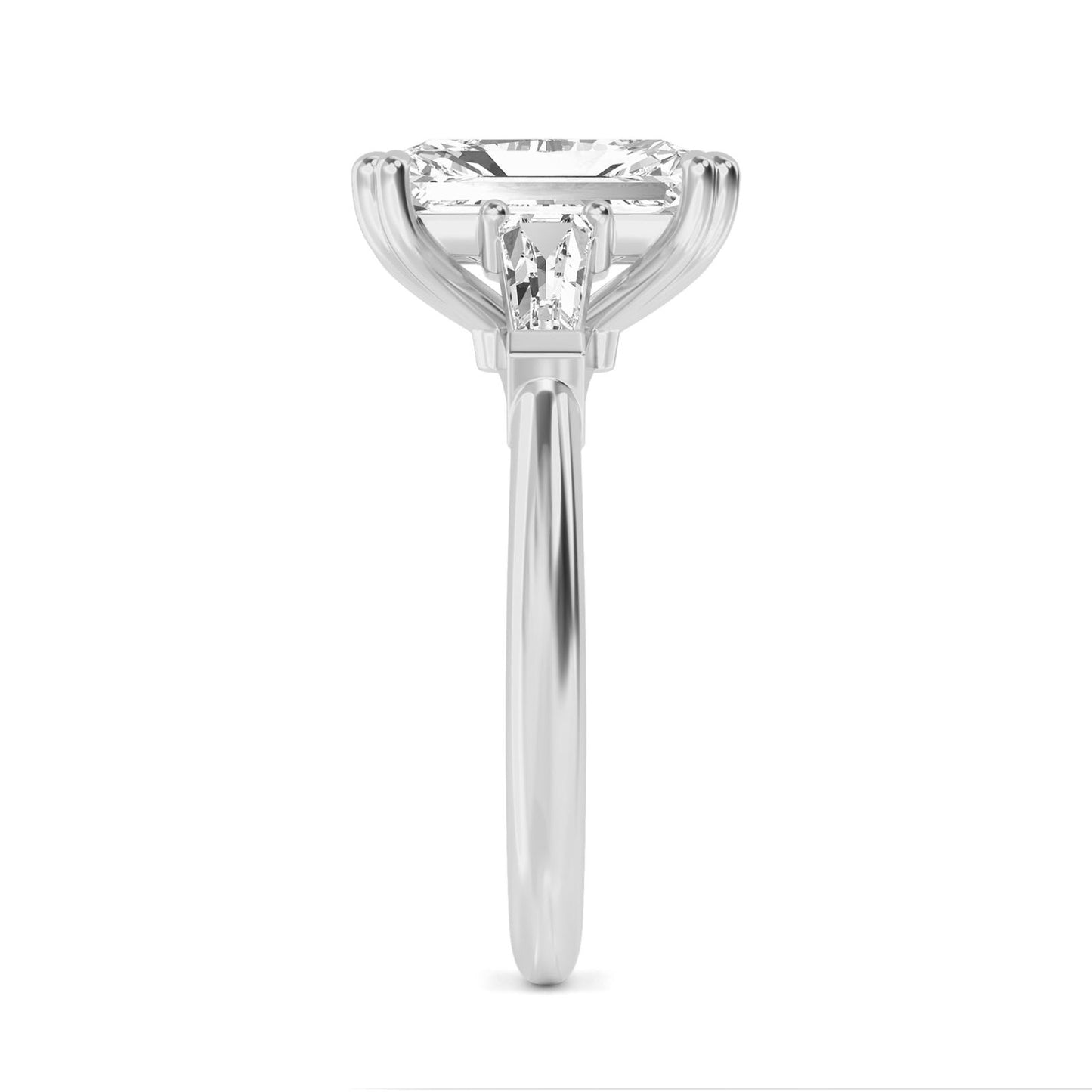 Timeless Emerald Cut Three-Stone Engagement Ring