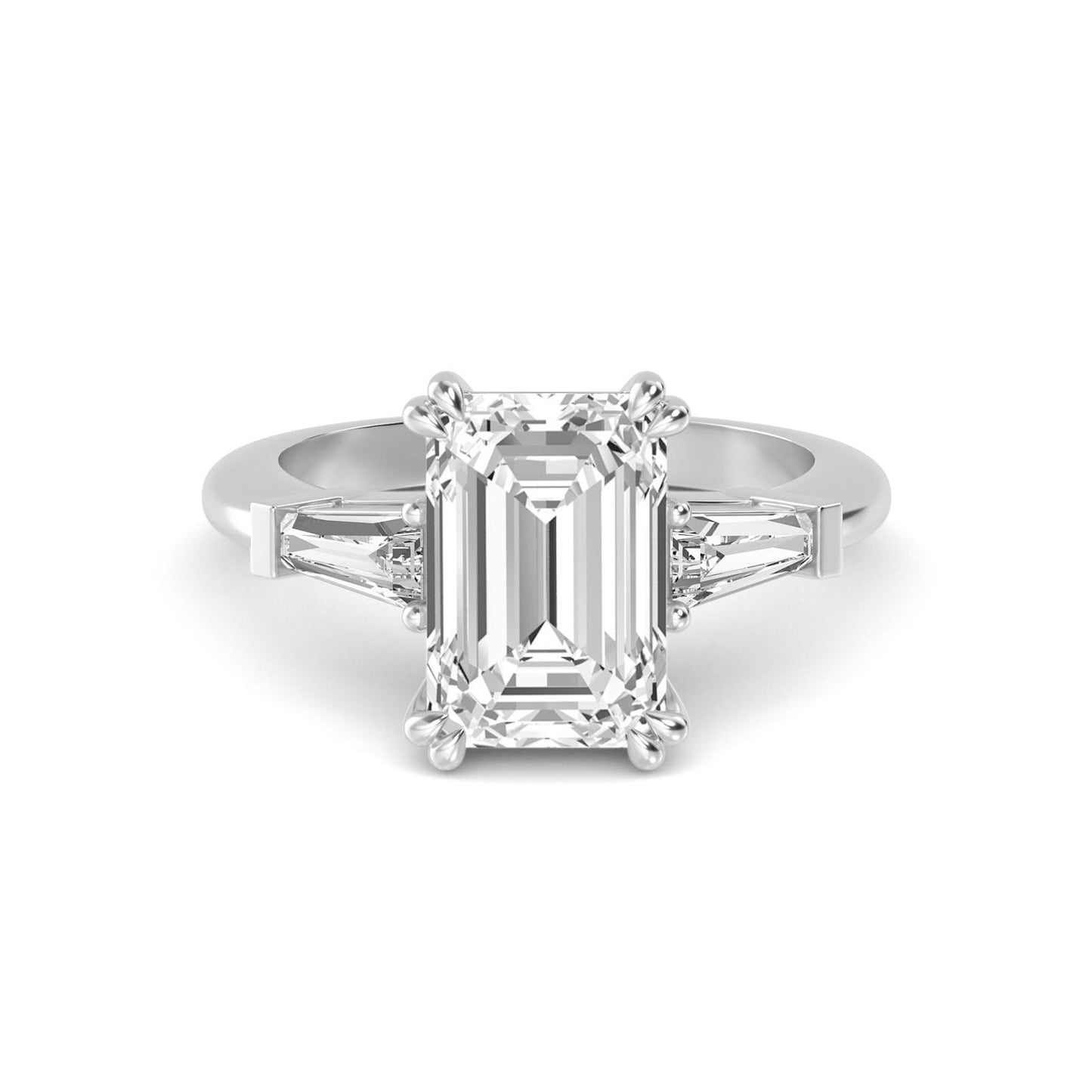 Timeless Emerald Cut Three-Stone Engagement Ring