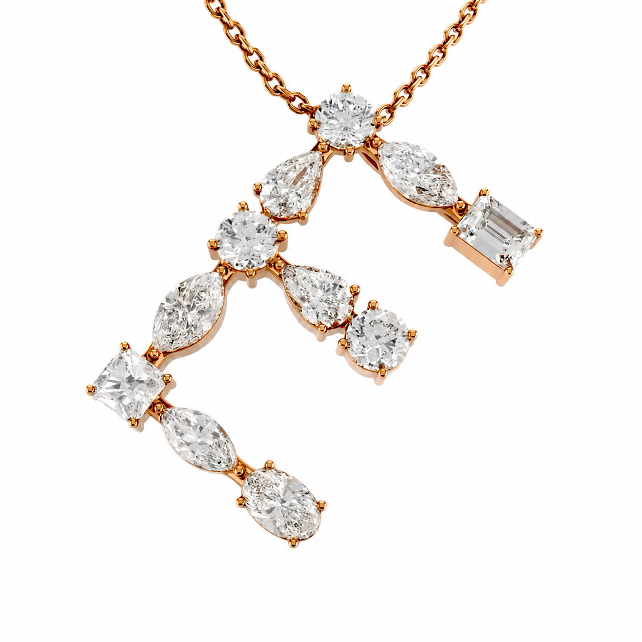 Personalized Diamond Letter Pendant Necklace