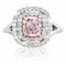 Cushion Cut Fancy Color Pink Diamond Double Halo Ring
