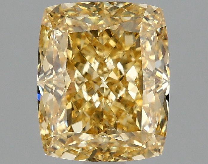 Radiant Cut Fancy Yellow Diamond Three-Stone Ring in White Gold