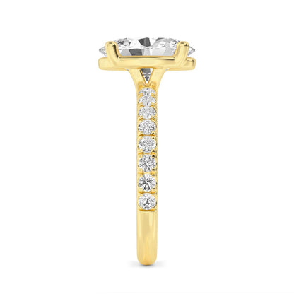 Diamond Engagement Ring with Pave Band - Oval