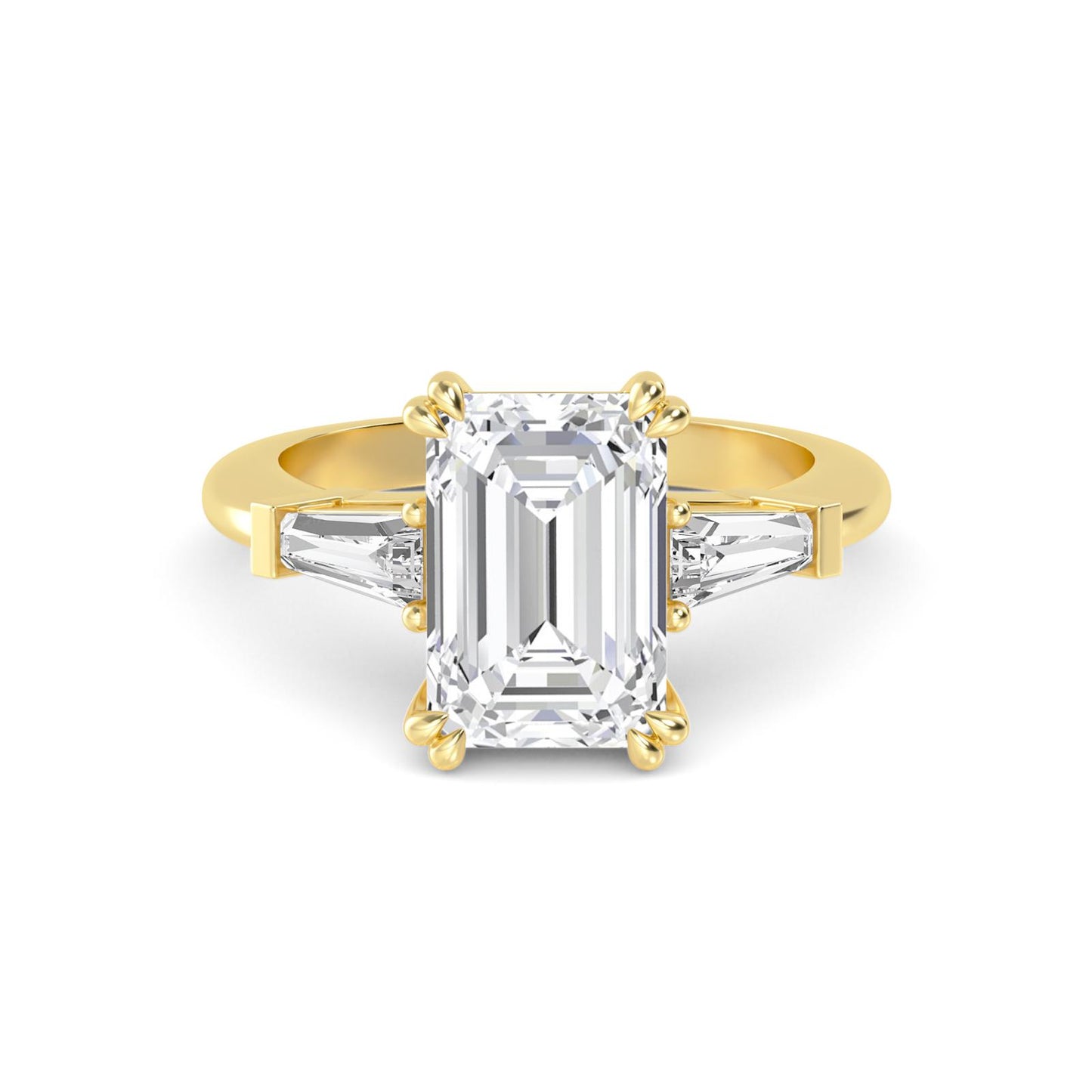 Timeless Emerald Cut Three-Stone Engagement Ring