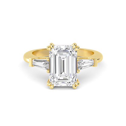 Timeless Emerald Cut Three-Stone Engagement Ring