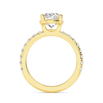 Diamond Engagement Ring with Pave Band - Oval