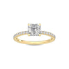 Diamond Engagement Ring with Pave Band - Asscher, Round & Marquise