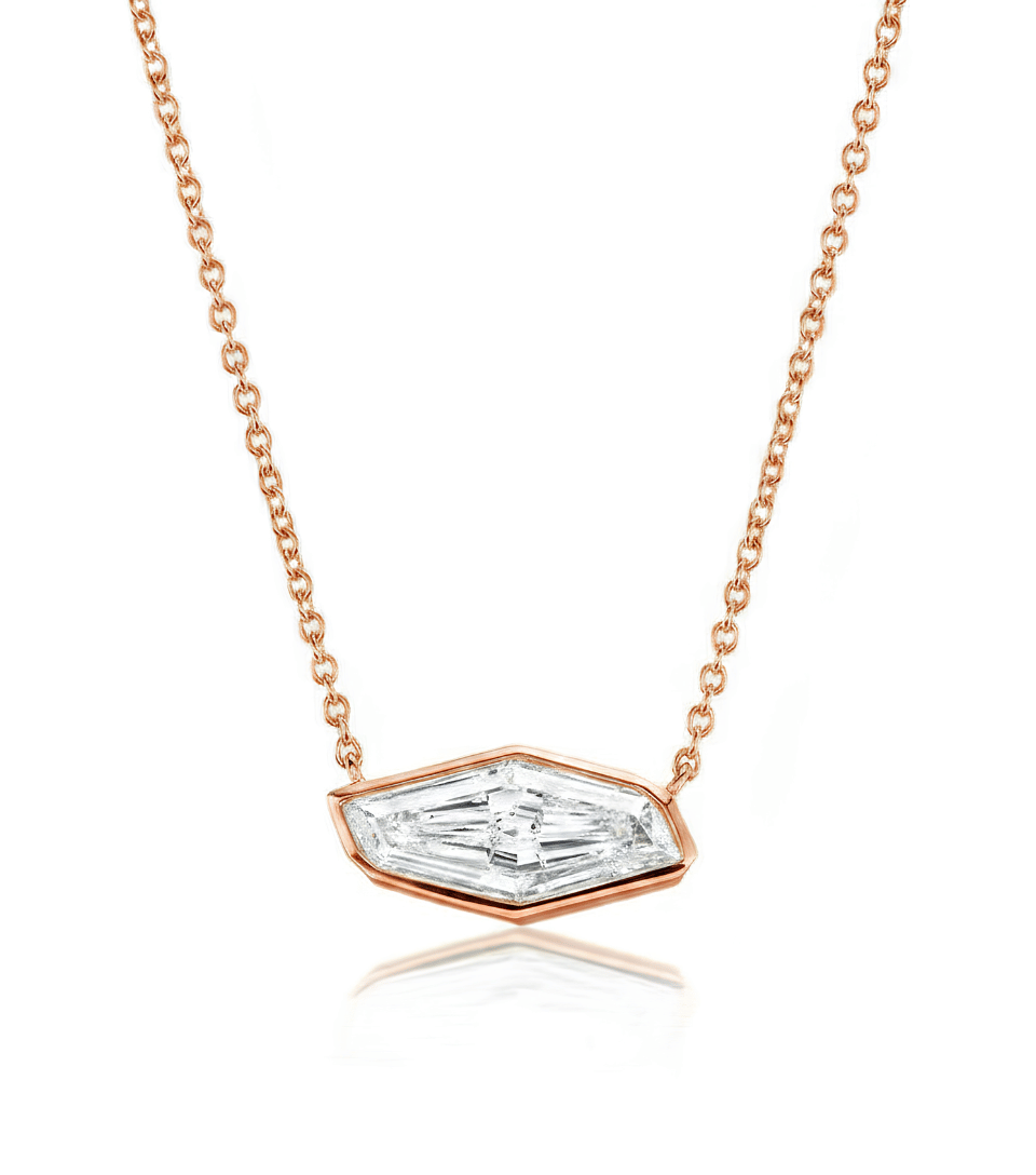 Shield-Cut Diamond Bezel Solitaire Pendant