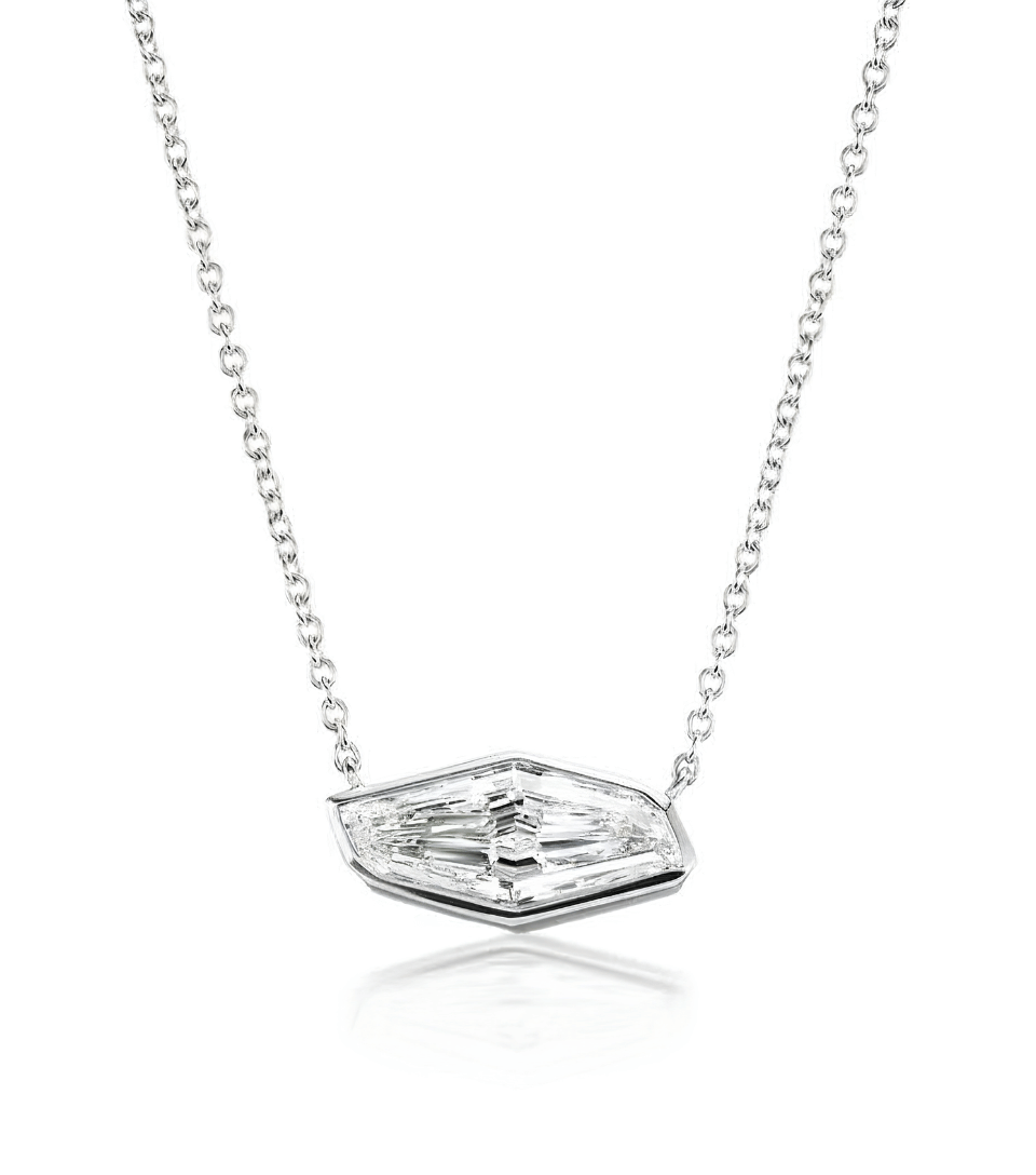 Shield-Cut Diamond Bezel Solitaire Pendant